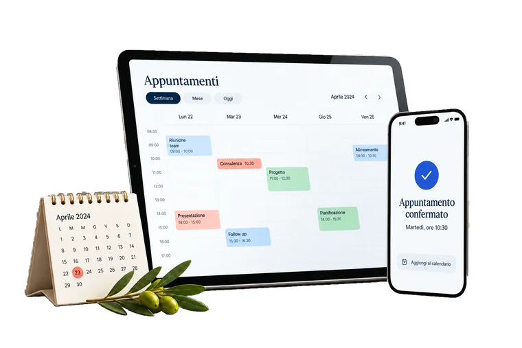 Esempio di automazione: calendario su tablet e conferma appuntamento su telefono